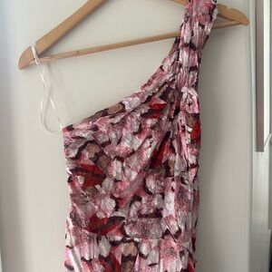 Elegant One-Shoulder Pink Dress